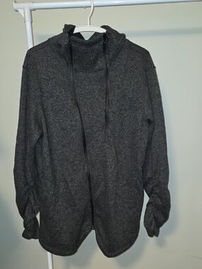 American Stitch Men's Charcoal Full-Zip Hooded Sweater Size M